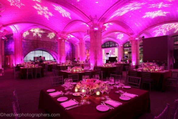 Snowflake Gobos and Pink Lighting