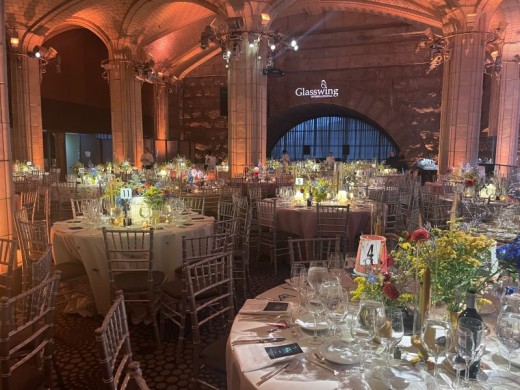 Pin Spots on Tables and Gobo on Cave