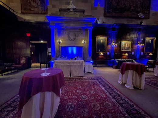 Blue Uplights Behind Bar