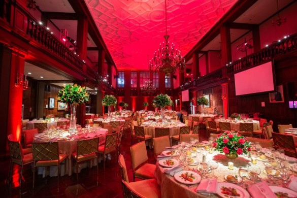 Harvard Dining Room with 2 Projector Setup - Photo by Hechler Photographers