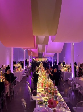 Multi-Colored Draping with Band Backdrop